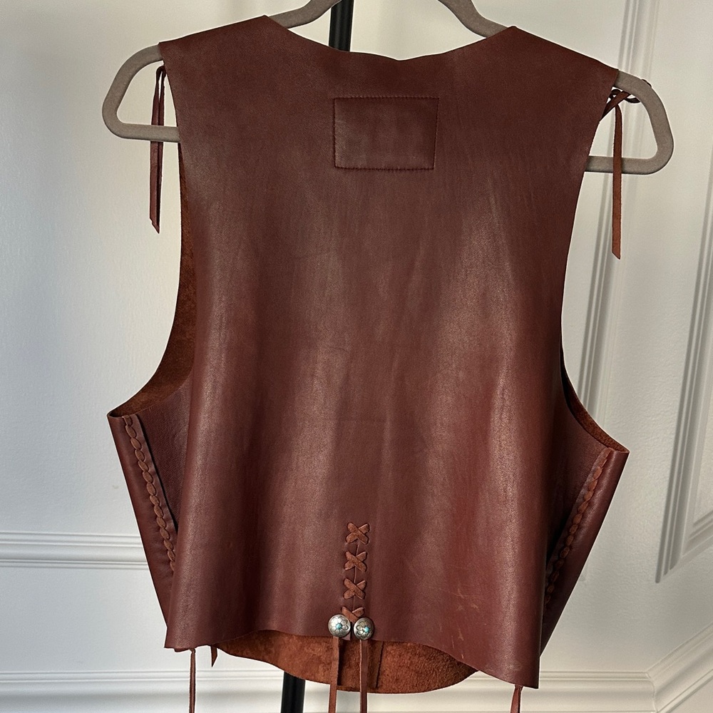 RARE Vintage Ralph Lauren Leather Vest with Concho Details - Size M - Picture 5 of 8